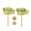 Image 5 : 14k Yellow Gold 2.86 ctw Round Green Peridot w/ Diamond Accent Stud Earrings