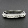 Image 1 : Solid 14K White Gold .15 ctw Single Cut Channel Set Diamond Stackable Band Ring