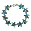 Image 4 : Vintage Silver Marquise Shape Natural Blue Turquoise Floral Link Chain Bracelet