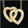 Image 3 : Tiffany & Co. 14K Gold Interlocking Fluted Heart Slide Pendant Dual Snake Chain
