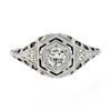 Image 4 : Antique Art Deco 18k Gold 0.26 ctw European Diamond Solitaire Etched Filigree Ri