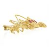 Image 6 : Vintage Italian 18K Yellow Gold Ruby Long Detailed Horse & Carriage Brooch Pin