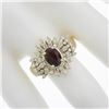 Image 3 : 14k Yellow Gold 2.52 ctw Oval Ruby w/ Round Brilliant Diamond Halo Cocktail Ring