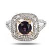 Image 1 : 1.03 ctw Purplish Pink Spinel and 0.30 ctw Diamond 18K White and Yellow Gold Rin