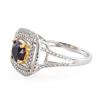 Image 2 : 1.03 ctw Purplish Pink Spinel and 0.30 ctw Diamond 18K White and Yellow Gold Rin