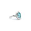 Image 2 : Fashion Blue Zircon & Diamond Halo Ring