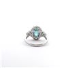 Image 4 : Fashion Blue Zircon & Diamond Halo Ring