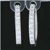 Image 4 : NEW Classic 14k White Gold 0.32 ctw Diamond 16.6mm Snap Huggie Hoop Earrings