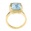 Image 8 : Vintage 14k Gold 4.72 ctw Emerald Cut Aquamarine w/ Textured Frame Solitaire Rin