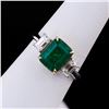 Image 2 : 2.24 ctw Emerald and 0.80 ctw Diamond 14K White and Yellow Gold Ring