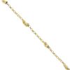 Image 3 : 14k Yellow Gold Puffed Stars & Hearts Adjustable Rolo Link Ankle Bracelet Anklet