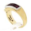 Image 9 : Maurice Tishman Retro 14K Gold & Platinum Diamond & Ruby Buckle Style Band Ring