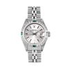 Image 2 : Rolex Ladies Stainless Steel Silver Index Diamond And Emerald Date Watch
