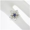 Image 3 : Tiffany & Co. Sterling Silver Cabochon Purple Iolite Flower Leaf Cocktail Ring