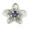 Image 4 : Tiffany & Co. Sterling Silver Cabochon Purple Iolite Flower Leaf Cocktail Ring
