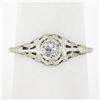 Image 1 : Antique Art Deco 18k White Gold 0.26 ctw Old European Cut Diamond Solitaire Ring