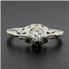 Image 2 : Antique Art Deco 18k White Gold 0.26 ctw Old European Cut Diamond Solitaire Ring