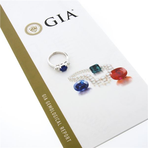 14k White Gold 2.01 ctw GIA Ceylon Round Sapphire & Pear Diamond Accents Ring