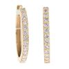 Image 1 : NEW Classic 14k Rose Gold 0.26 ctw Pave Diamond 15.4mm Simple Huggie Hoop Earrin