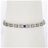 Image 1 : Antique Art Deco Platinum White Gold Diamond Sapphire Open Filigre Bracelet