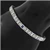 Image 2 : Antique Art Deco Platinum White Gold Diamond Sapphire Open Filigre Bracelet