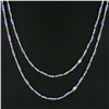 Image 4 : Judith Ripka 18K Gold Blue Topaz Faceted Tube w/ Diamond 36" Long Chain Necklace