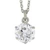 Image 3 : Antique Platinum .98 ctw GIA Round D/VS1 Diamond Solitaire Pendant & 18" Chain