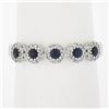 Image 1 : 14k White Gold 0.45 ctw Round Brilliant Sapphire & Diamond Wedding Band Ring