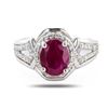 Image 1 : 2.89 ctw BURMESE Ruby and 0.31 ctw Diamond Platinum Ring (GIA CERTIFIED)