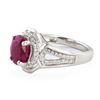 Image 2 : 2.89 ctw BURMESE Ruby and 0.31 ctw Diamond Platinum Ring (GIA CERTIFIED)