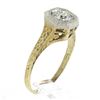 Image 9 : Antique 14k TT Gold .40 ctw Old European Cut Diamond Solitaire Engagement Ring