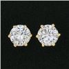 Image 5 : NEW Classic 14k Yellow Gold 0.31 ctw Round 6-Prong Diamond Petite Stud Earrings