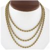 Image 7 : Classic Yellow Gold 46" 4mm Thick Layerable Rope Link Chain Necklace