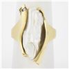 Image 1 : Vintage Sterllman 14k Yellow Gold Baroque Pearl w/ Diamond Free Form Ring