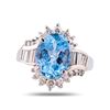 Image 1 : 3.77 ctw Aquamarine and 0.75 ctw Diamond Platinum Ring
