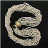 Image 8 : 18k Yellow Gold Lion Head Clasp 30" Fresh Water Pearl Multi Strand Necklace