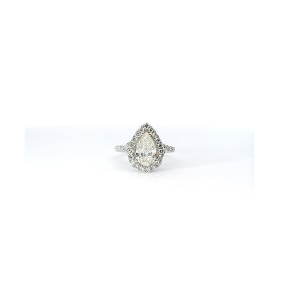 14kt WG Lady's Pear Shape Diamond Ring
