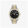 Image 2 : Mens 18K Two Tone Yellow Gold And Stainless Steel Black Index 41MM Datejust With