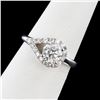 Image 1 : 1.01 ctw G COLOR SI3 CLARITY CENTER Diamond 18K White Gold Ring (1.34 ctw Diamon