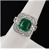 Image 3 : 4.15 ctw Emerald and 1.38 ctw Diamond Platinum Ring (GIA CERTIFIED)