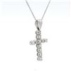 Image 2 : 14kt WG Cross Pendant with chain 0.50 cts