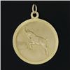 Image 3 : Vintage 9 ctw Gold Capricorn Zodiac Diamond Cut Textured Medallion Charm Pendant
