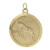 Image 4 : Vintage 9 ctw Gold Capricorn Zodiac Diamond Cut Textured Medallion Charm Pendant