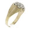 Image 1 : Men's 10K Two Tone Gold 0.10 ctw Single Prong Diamond Matte Finish Cluster Ring