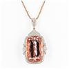 Image 1 : 59.80 ctw Morganite and 1.72 ctw Diamond 14K Rose and White Gold Pendant