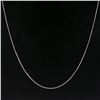 Image 1 : Estate Solid 14K White Gold 20" Long 1.3mm Polished Box Link Chain Necklace