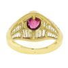 Image 3 : 18K Yellow Gold 3.85 ctw GIA Burma No Heat Ruby Baguette Cut Diamond Cocktail Ri