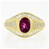 Image 6 : 18K Yellow Gold 3.85 ctw GIA Burma No Heat Ruby Baguette Cut Diamond Cocktail Ri