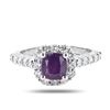 Image 2 : 1.54 ctw UNHEATED Pinkish Purple KASHMIR Sapphire and 0.78 ctw Diamond 14K White