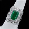 Image 3 : 5.37 ctw Emerald and 1.52 ctw Diamond Platinum Ring (GIA CERTIFIED)